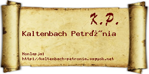 Kaltenbach Petrónia névjegykártya
